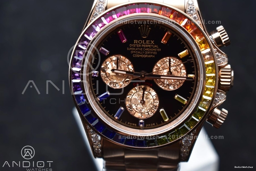 776 Bracelet SH Dial 1:1 Diamonds on Daytona RG Durable 116595RBOW Best Edition Black ZF Rainbow 0520